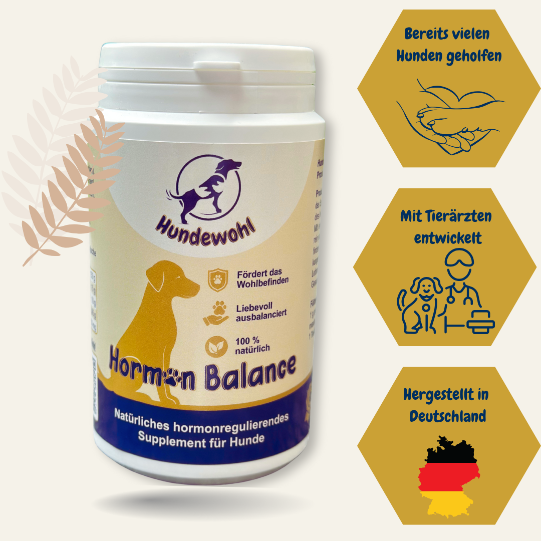 Hormon Balance - natürliches hormonregulierendes Supplement für Hunde.