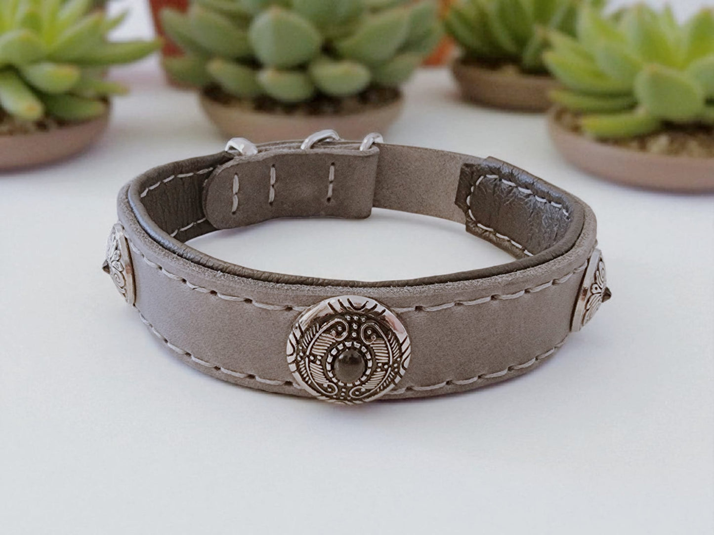 Hundewohl - Collar with nappa leather and braiding