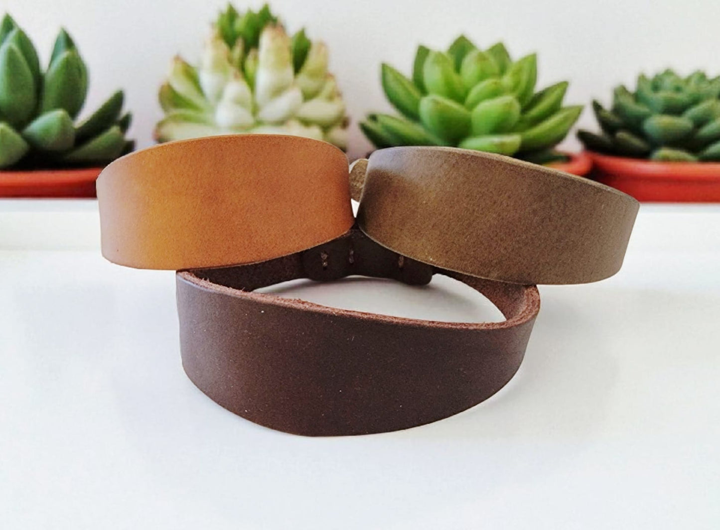 Hundewohl - Breites Fettleder Halsband *Windhundhalsband*