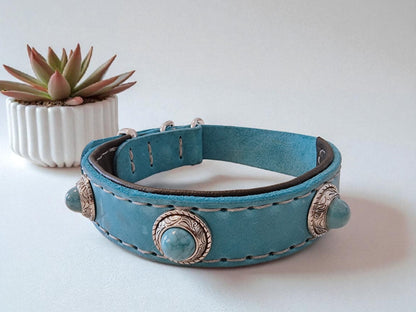 Hundewohl - Collar with nappa leather and braiding