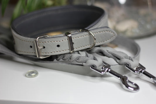Hundewohl-Set: Breites Halsband mit Schnalle und Nappapolsterung