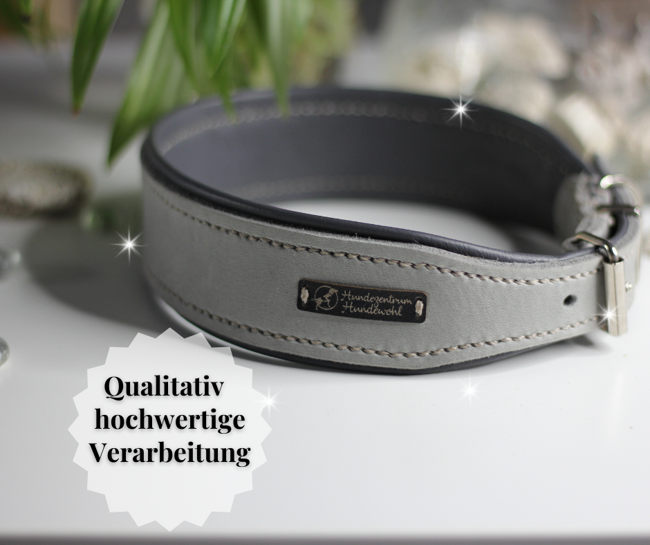 Hundewohl - Fettleder Halsband mit Nappaleder