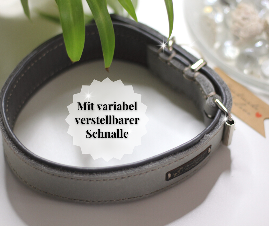 Hundewohl - Fettleder Halsband mit Nappaleder