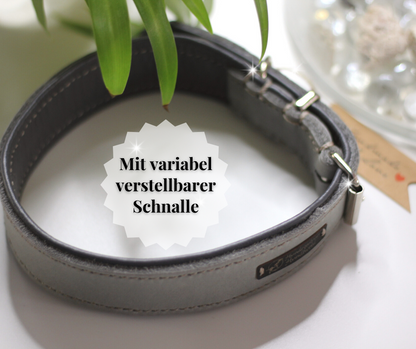 Hundewohl - Fettleder Halsband mit Nappaleder