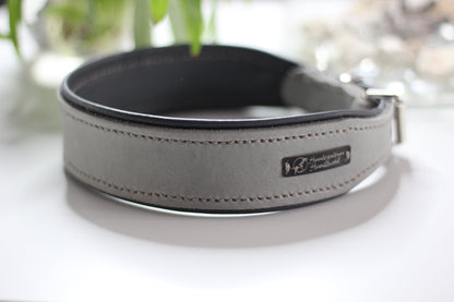 Hundewohl - Fettleder Halsband mit Nappaleder